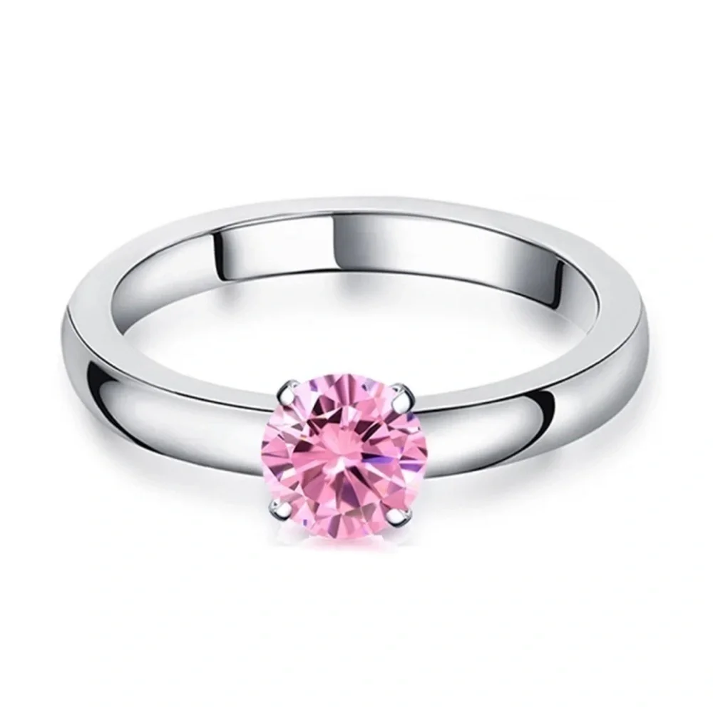 Platinum Plated Engagement Ring w/5 Color 1.5CT Interchangeable Zircon Diamond - Picture 2 of 7